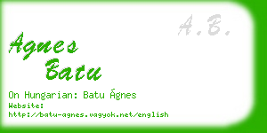 agnes batu business card